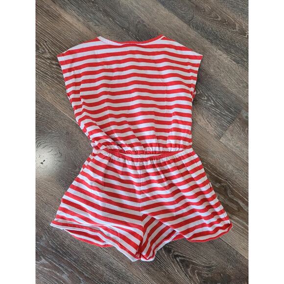 Tucker + Tate Girls Red White Striped Romper Jumpsuit size 5 #4 - Picture 3 of 3